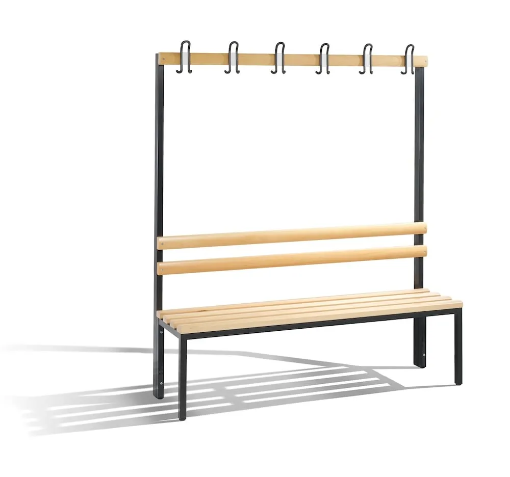 C+P Garderobenbank 1-seitig | HxBxT 165x150x40cm | Schwarzgrau