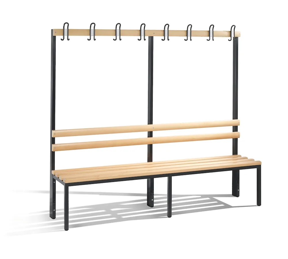 C+P Garderobenbank 1-seitig | HxBxT 165x196x40cm | Schwarzgrau