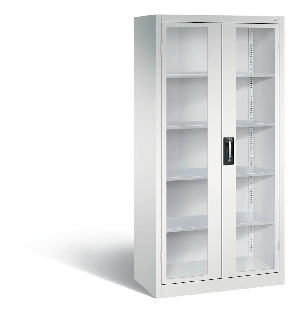 C+P Werkstattschrank mit Fenster | HxBxT 195x93x50cm | Lichtgrau