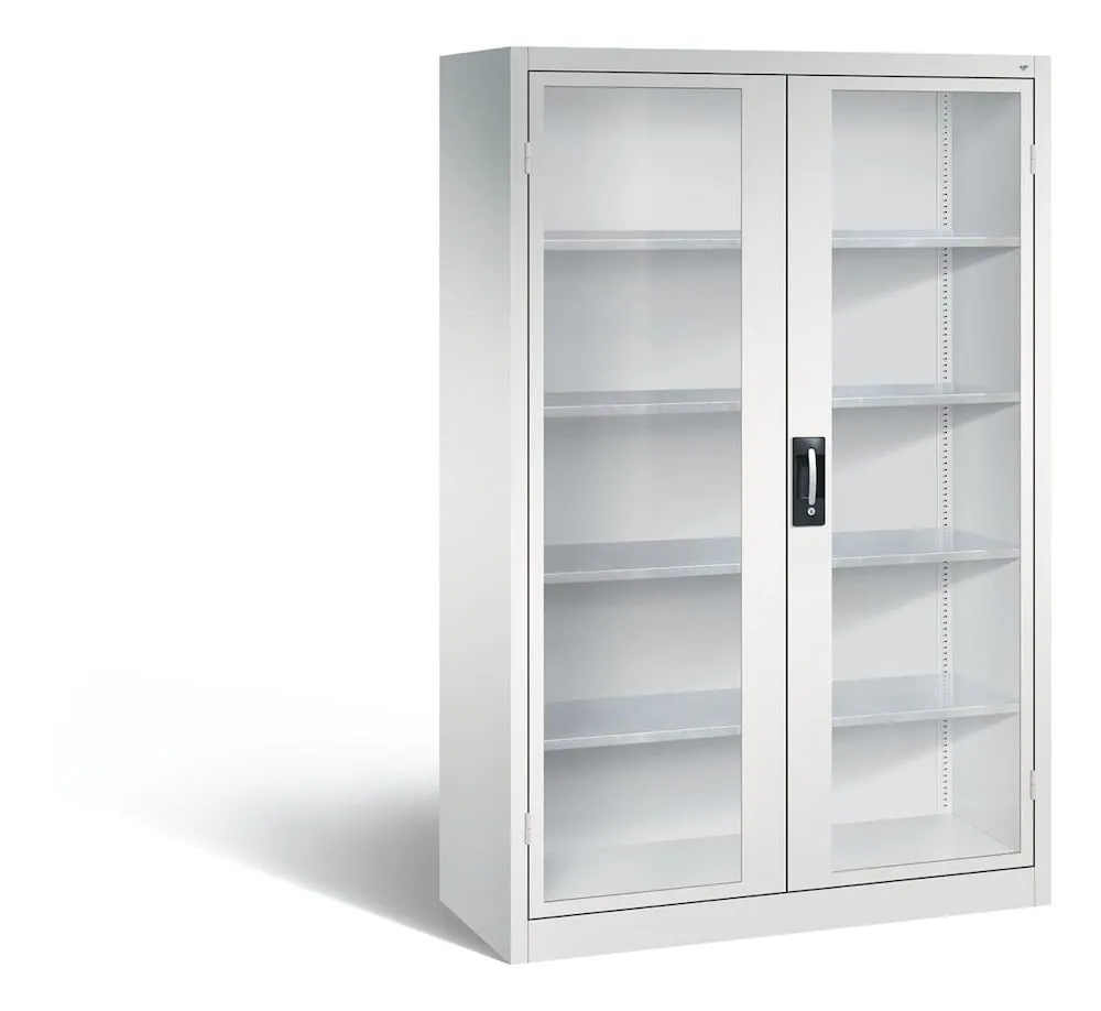 C+P Werkstattschrank mit Fenster | HxBxT 195x120x50cm | Lichtgrau