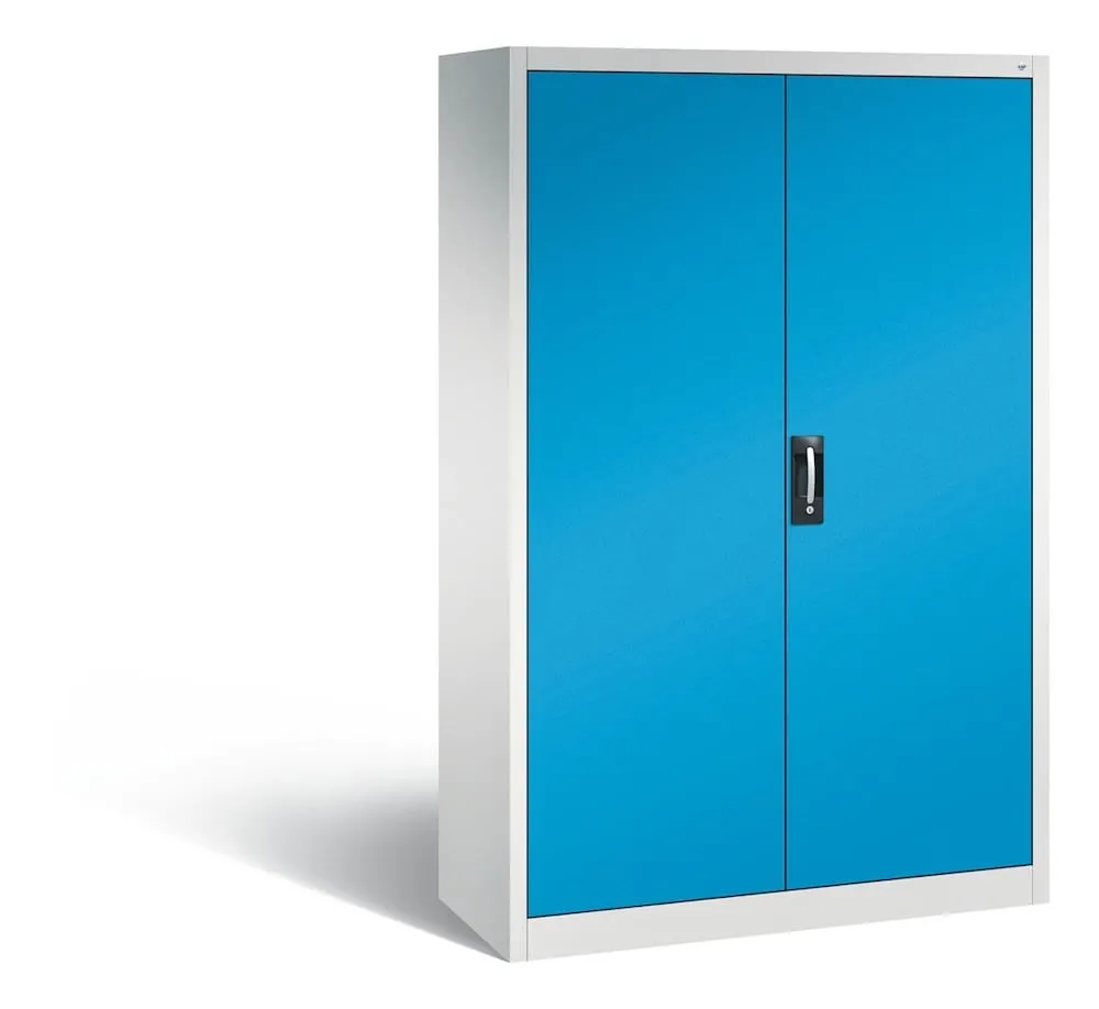 C+P Werkstattschrank mit 3 Schubladen | HxBxT 195x120x50cm | Lichtgrau/Lichtblau