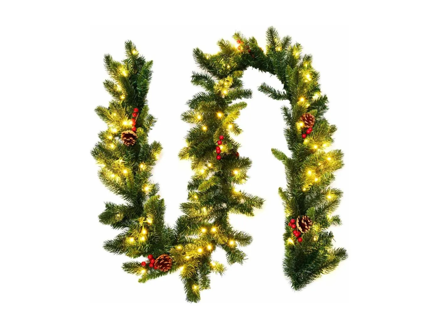 270CM Beleuchtete Weihnachtsgirlande