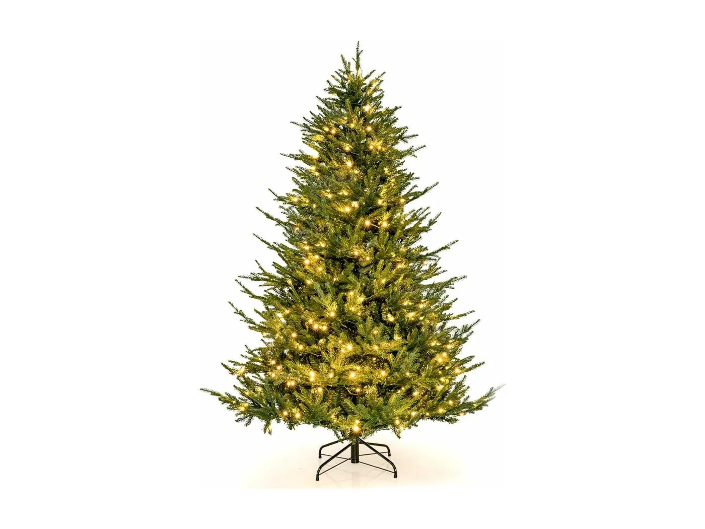 180 cm Künstlicher Weihnachtsbaum beleuchtet, aufklappbarer Christbaum mit 8 Lichtmodi, 280 warmweißen LED-Lichtern, 788 Zweigspitzen aus PE & PVC, Tannenbaum, Kunstbaum Weihnachten, grün