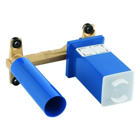 Einhand Unterputz-Universal-Einbaukörper 23200_2, DN 15, für 2-Loch-Waschtischbatterien Wandeinbau, 35 mm Keramikkartusche, mit Dichtmanschette, für normgerechte Wanddurchführung bei Wassereinwirkung nach DIN 18534:2017