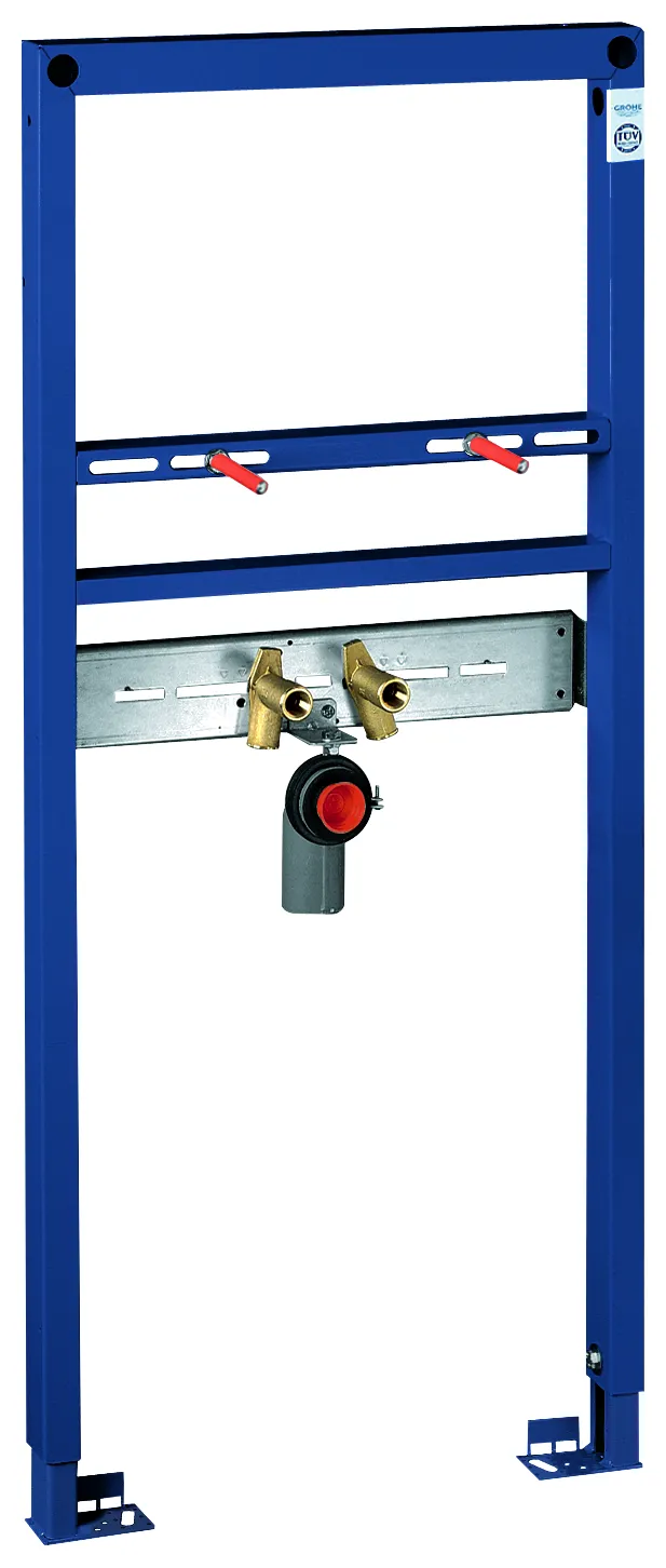 Waschtisch-Element Rapid SL 38554_1, 1,13 m Bauhöhe, für Vorwand- oder Ständerwandmontage, 2 schallgedämmte Armaturenanschlüsse DN 15, HT-Ablaufbogen DN 50