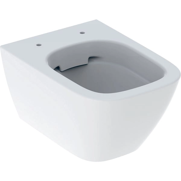 Wand-Tiefspül-WC mit verkürzter Ausladung „Smyle Square“ geschlossene Form 35 × 33 × 49 cm in weiß alpin, ohne Spülrand