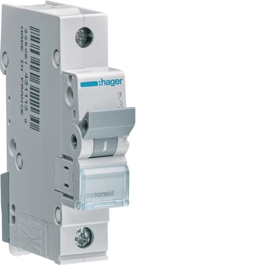 1-poliger Überstromschutzschalter 6kA Charakteristik C 20A 1 Modul MCN120 Hager