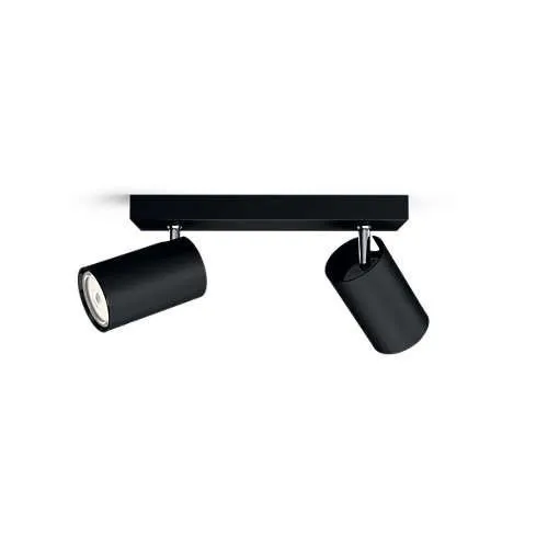 2-flammig Aufbauspot myLiving KOSIPO 2 x GU10, schwarz Philips 5059230PN