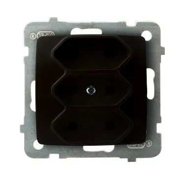 3-fach Steckdose EURO Schokoladen metallic Ospel Karo GP-3S/m/40