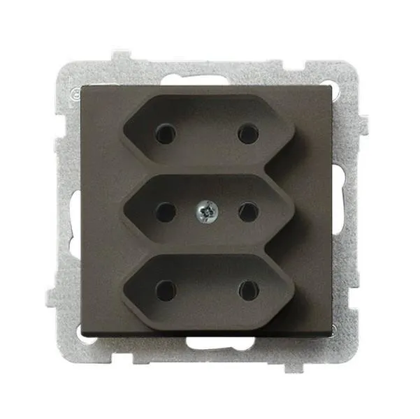 3-fach Steckdose EURO Schokoladen metallic Ospel Sonata GP-3R/m/40