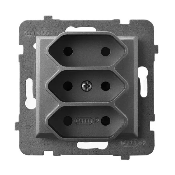 3-fach Steckdose EURO grau matt Ospel Aria GP-3U/m/70