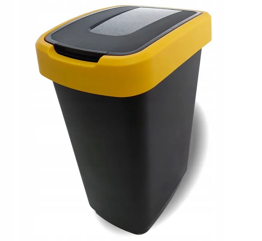 50 L CLIP BIN MIT ROLLING CLAP Schwarz und gelb Ferala