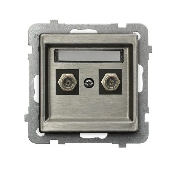 Antennensteckdose F Typ doppelte Stahl inox Ospel Sonata Stahl Inox GPA-2RMF/m/37