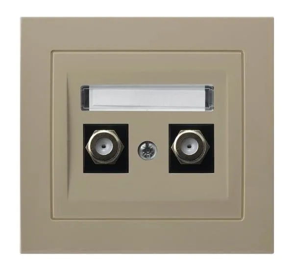 Antennensteckdose F Typ doppelte beige Ospel Kier GPA-2WF/01