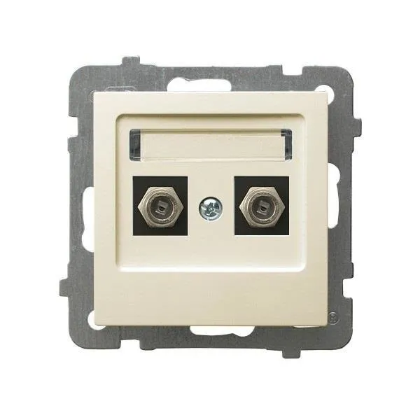 Antennensteckdose F Typ doppelte ecru Ospel As GPA-2GF/m/27