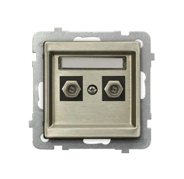 Antennensteckdose F Typ doppelte neu Silber Ospel Sonata neu Silber GPA-2RMF/m/44