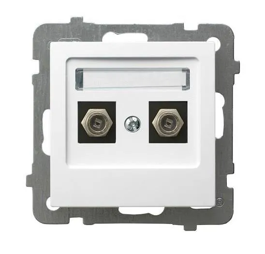 Antennensteckdose F Typ doppelte weiss Ospel As GPA-2GF/m/00