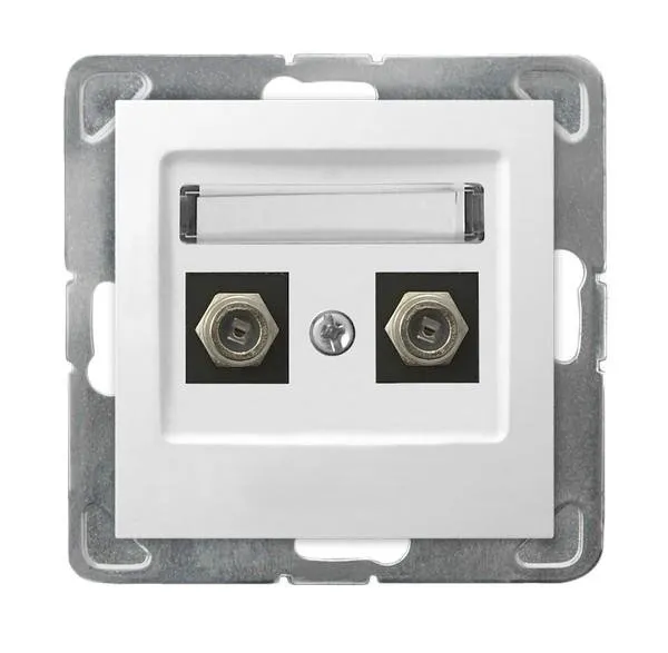 Antennensteckdose F Typ doppelte weiss Ospel Impression GPA-2YF/m/00