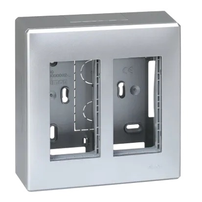 Aufputzgehäuse Simon 500 2 × S500 4 × K45 aluminium Kontakt Simon Connect 51000002-033