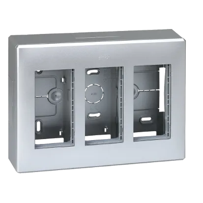 Aufputzgehäuse Simon 500 3 × S500 6 × K45 aluminium Kontakt Simon Connect 51000003-033