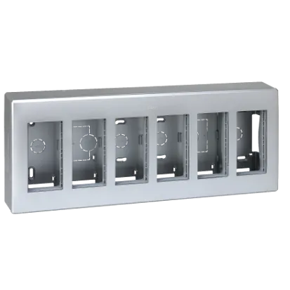 Aufputzgehäuse Simon 500 6 × S500 12 × K45 aluminium Kontakt Simon Connect 51000006-033