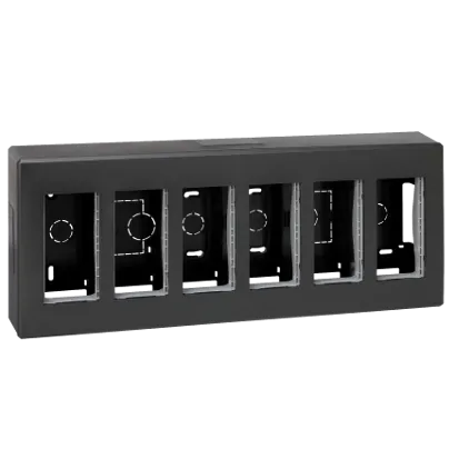 Aufputzgehäuse Simon 500 6 × S500 12 × K45 grau/ graphit Kontakt Simon Connect 51000006-038