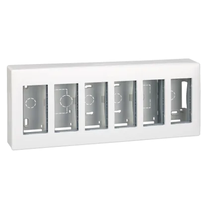 Aufputzgehäuse Simon 500 6 × S500 12 × K45 reinweiß Kontakt Simon Connect 51000006-030