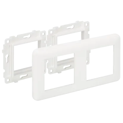 Aufputzunterstützung mit Rahmen K45 2 × K45 reinweiß Kontakt Simon Connect KR445/9