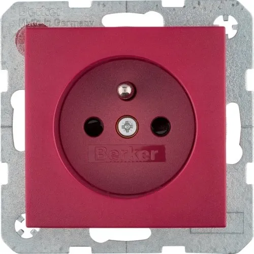B.3/B.7 Frontal Platte mit Kontaktöffnungen für geerdete Steckdosen, rot Berker 3965760062
