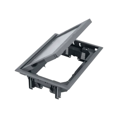 Bodendose 8x K45 lub 4x SIMON500 mit Abdeckung 5mm grau Kontakt Simon Connect FB24005/1