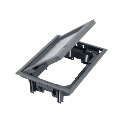 Bodendose FB Rechteck 8 × K45 12mm mit Schloss grau Kontakt Simon Connect FB24112/1