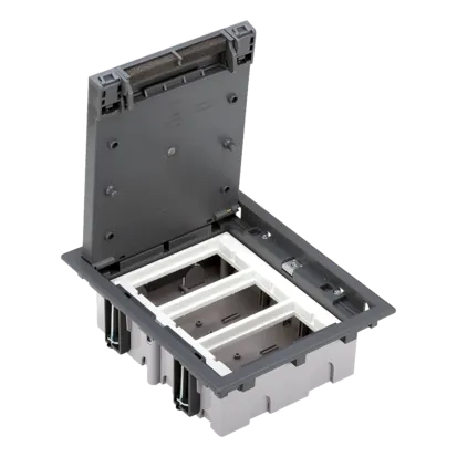 Bodendose  S500 3-Module 6x K45 Tiefe: 70mm grau Simon Connect 52050003-035