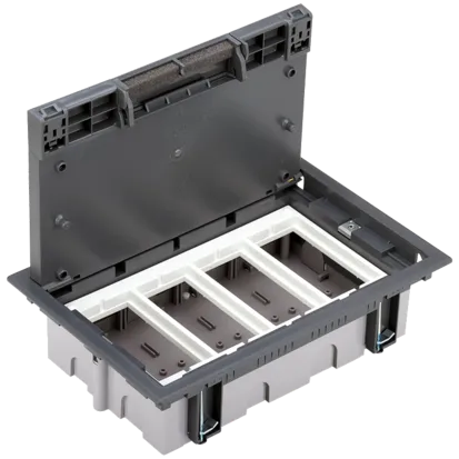 Bodendose  S500 4-Module 8x K45 Tiefe: 70mm grau Simon Connect 52050004-035