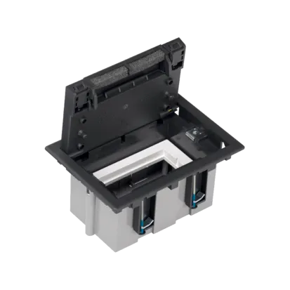 Bodendose SF rechteckig 2 × K45 1 × CIMA 93mm 128mm grau/ graphit Simon Connect SF110/14