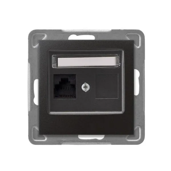 Computer Steckdose 1 fach, kat. 5e MMC Anthrazit Ospel Impression GPK-1Y/K/m/50