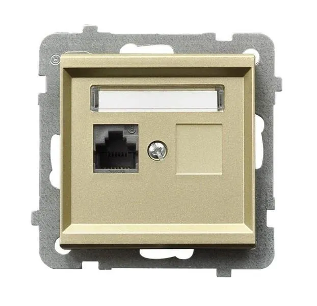 Computer Steckdose 1 fach, kat. 5e MMC Champagner goldfarbig Ospel Sonata GPK-1R/K/m/39