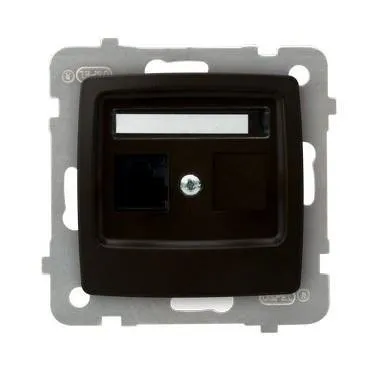 Computer Steckdose 1 fach, kat. 5e MMC Schokoladen metallic Ospel Karo GPK-1S/K/m/40