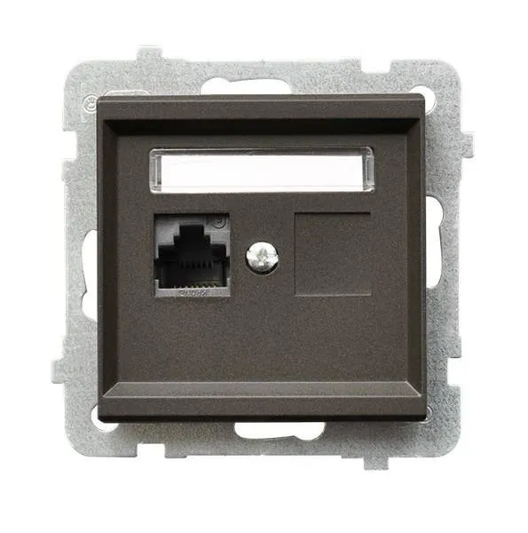 Computer Steckdose 1 fach, kat. 5e MMC Schokoladen metallic Ospel Sonata GPK-1R/K/m/40