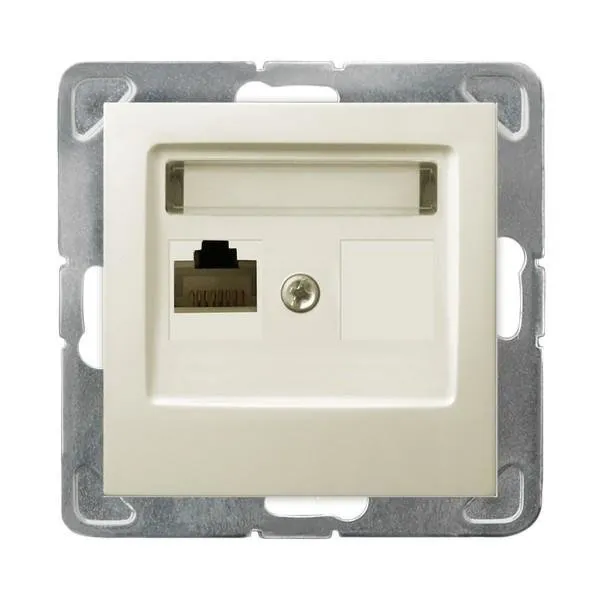Computer Steckdose 1 fach, kat. 5e MMC ecru Ospel Impression GPK-1Y/K/m/27