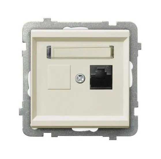 Computer Steckdose 1 fach, kat. 5e MMC ecru Ospel Sonata GPK-1R/K/m/27