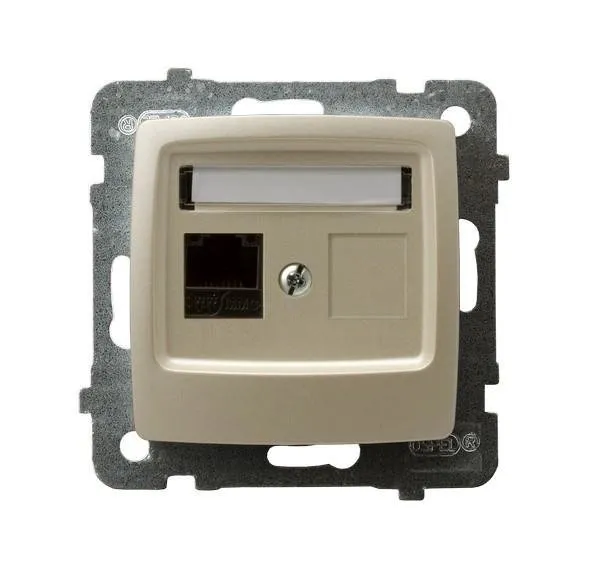 Computer Steckdose 1 fach, kat. 5e MMC ecru perlmuttfarben Ospel Karo GPK-1S/K/m/42