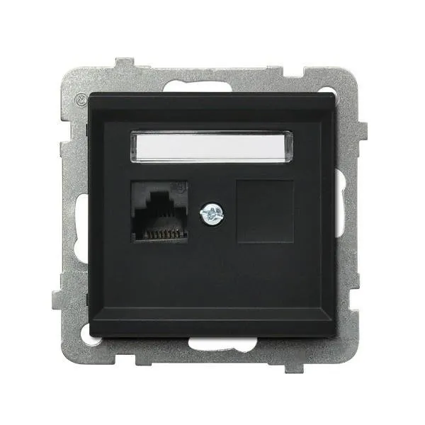 Computer Steckdose 1 fach, kat. 5e MMC schwarz metallic Ospel Sonata GPK-1R/K/m/33