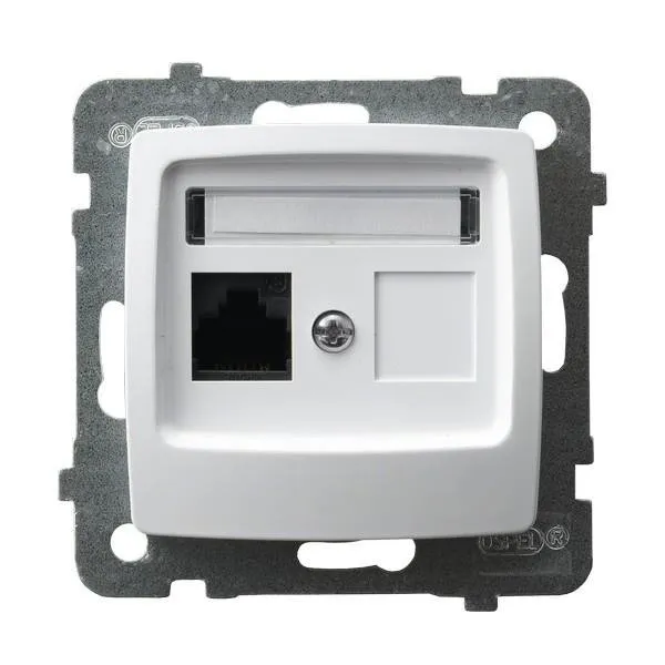 Computer Steckdose 1 fach, kat. 5e MMC weiss Ospel Karo GPK-1S/K/m/00