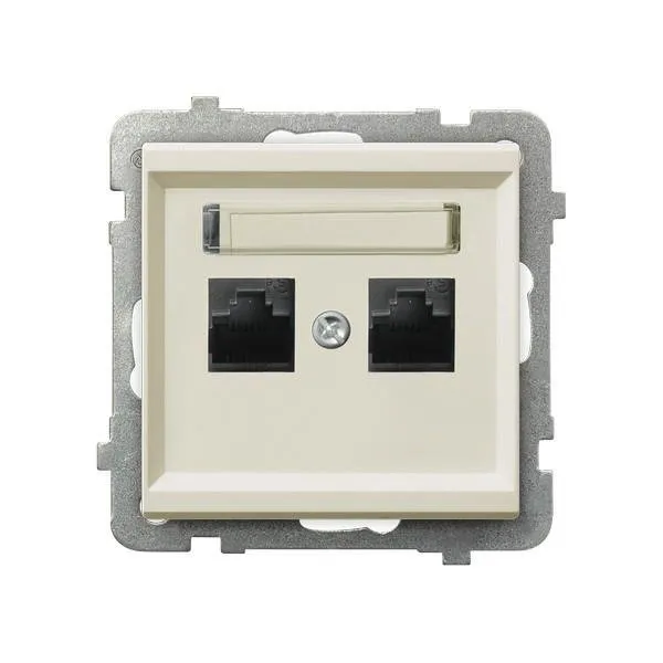 Computer Steckdose 2 fach, kat. 5e MMC ecru Ospel Sonata GPK-2R/K/m/27