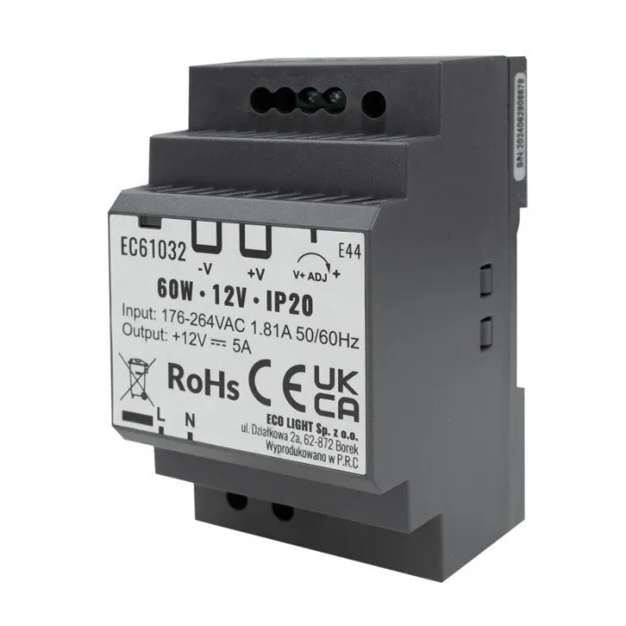 DIN-Schienen-Netzteil PREMIUM 12V 60W Eco Light