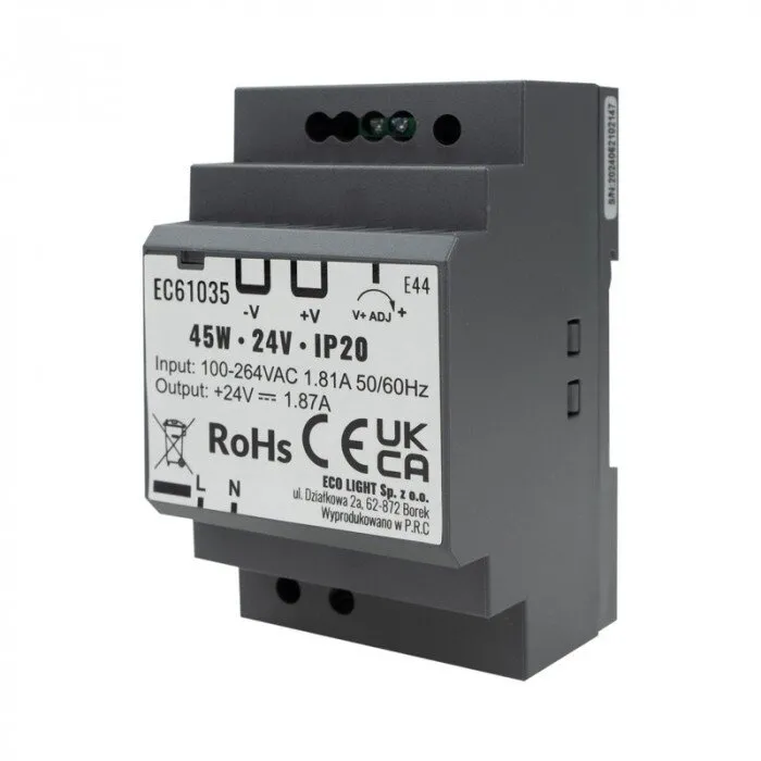 DIN-Schienen-Stromversorgung PREMIUM 24V 45W Eco Light