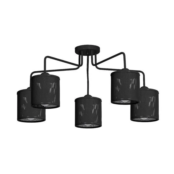 Deckenleuchte Hängeleuchte 5xE27 schwarz Metall modern Milagro LOUISE BLACK MLP672