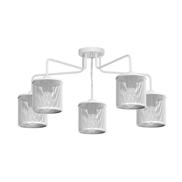 Deckenleuchte Hängeleuchte 5xE27 weiß Metall modern Milagro LOUISE WHITE MLP659