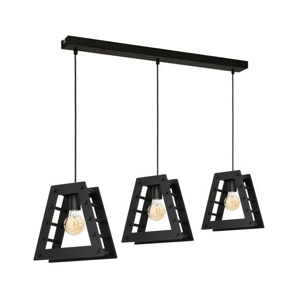 Deckenleuchte Pendelleuchte Hängeleuchte 3xE27 Metall schwarz modern Milagro KARL MLP3737