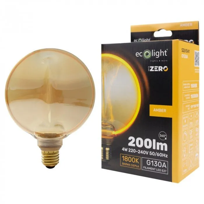 Dekorative LED-Lampe E27 4W 1800K warm 200lm G130 Amber ZERO SERIES Eco Light